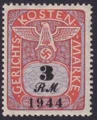 Stamp Germany Poland Revenue WWII Court Document Fee 1944 03 RM MNH