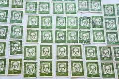 247- Gerhart Hauptmann 1960’s 2 Deutsche Mark Germany Used Postage Stamps Blocks