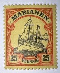 Travelstamps: GERMANY GERMAN MARIANEN STAMPS Kaiser’s Yacht M OG LH 25pf UNWMK