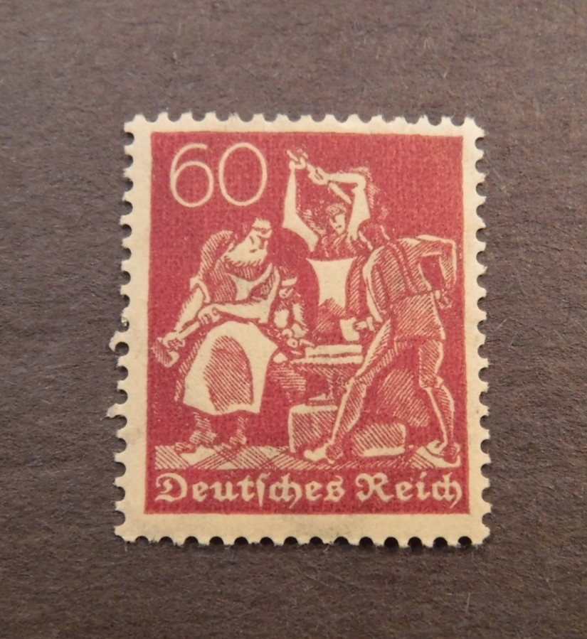 Scott#168, 1922, 60, pf. , Iron Workers German Stamp, MNG