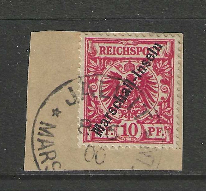 1897 Germany colonies MARSHALL ISLANDS 10 Pf. early used, JALUIT, signed $ 216