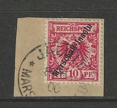 1897 Germany colonies MARSHALL ISLANDS 10 Pf. early used, JALUIT, signed $ 216