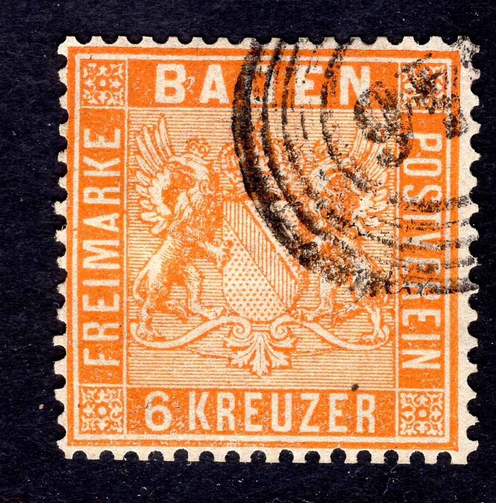 BADEN 1860 11b used FLAWLESS BEAUTIFUL perforated (N3052