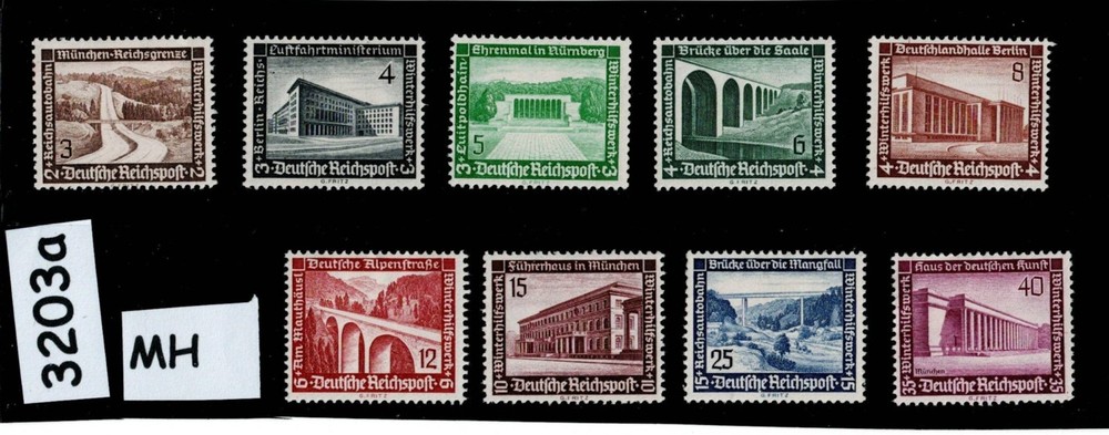 MH Stamp set Sc B93-B101 1936 Germany Third Reich Winter relief fund #3203a