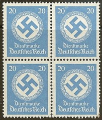 Stamp Germany Official Mi D174 Block 1942 WWII Fascism War Emblem Dienst MNH
