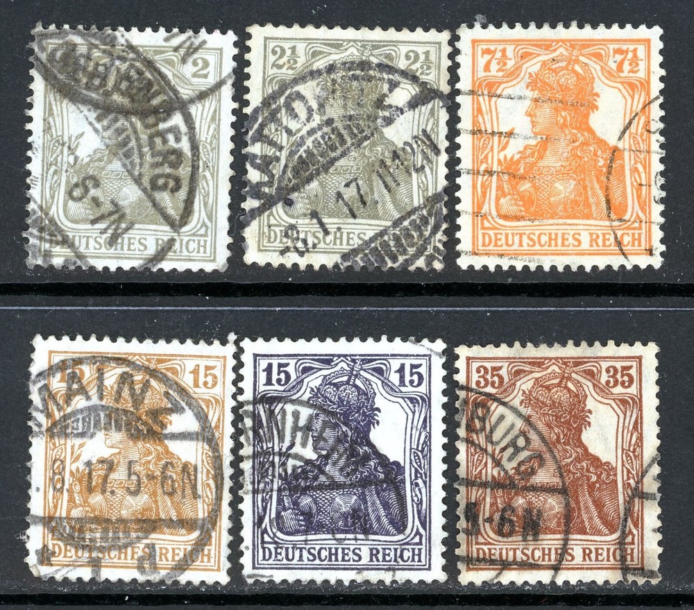 Stamps Germany, Scott # 96-101 used, complete set