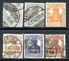 Stamps Germany, Scott # 96-101 used, complete set