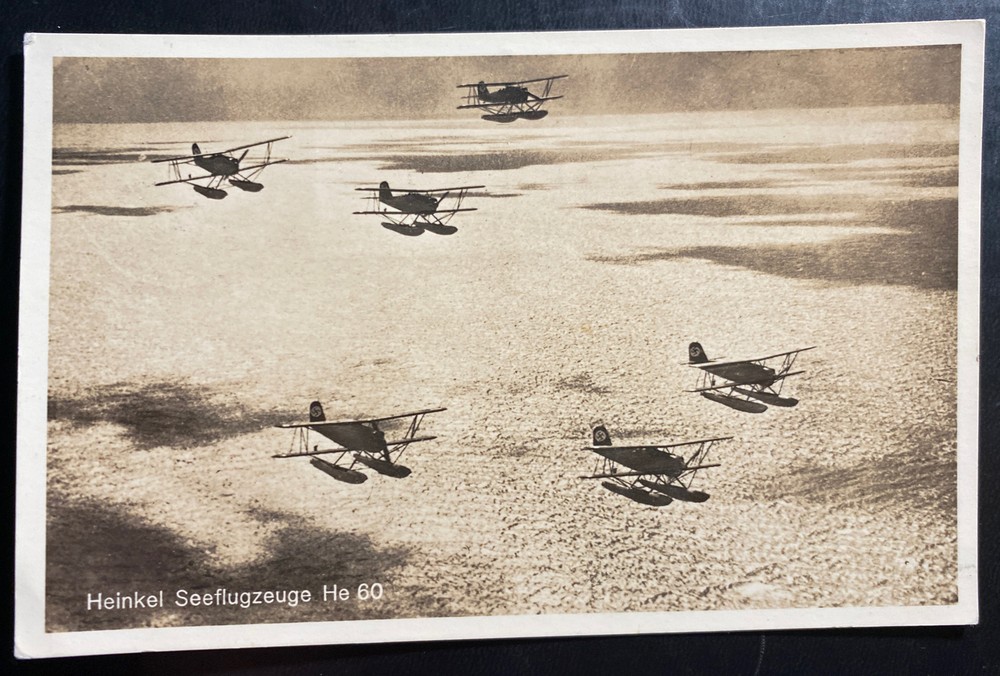 1939 Munich Germany RPPC Postcard Cover To Augsburg Heinkel Sea Plane