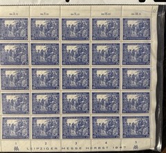 1947 Germany Leipzig Trade Fair Stamp Sheet Lot Red 12 Pfennig & Blue 75 Pfennig