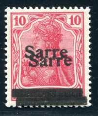 SAAR 1920 6I DD ** MNH double printing signed BRUN etc. 1500€(S4276