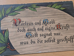 WWI German Patriotic Postcard 1916 Mochau Cancel Feldpost Soldiers Mail 1916