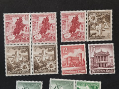 1938 WWII Nazi German Third Reich NSDAP WHW Winter Help Flowers Stamps Tenants