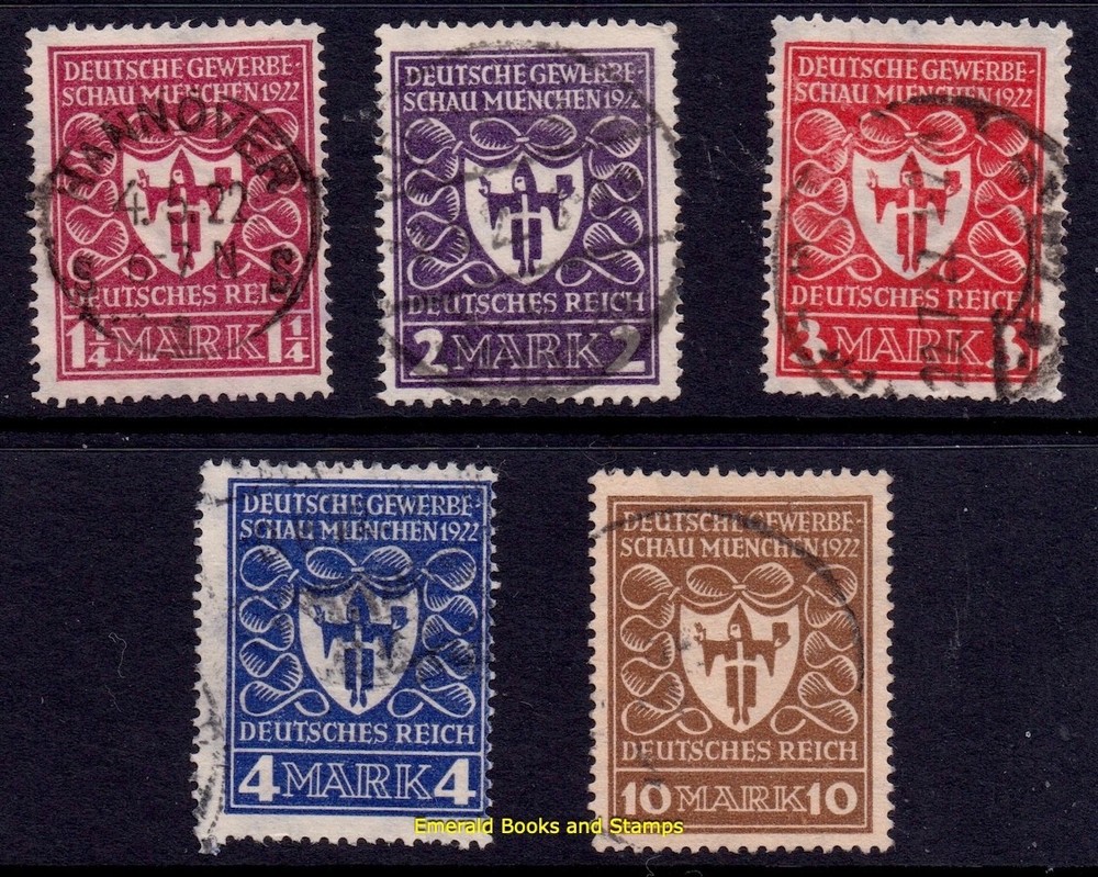 EBS Germany 1922 – Munich Trade Fair – Michel 199-203 – Used – (u4