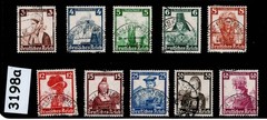 Stamp set B69-B78 1935 German costumes Prussia Saxony Bavaria Rhineland #3198a