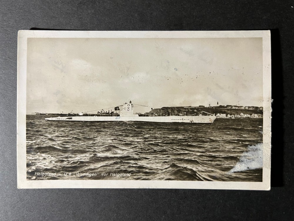 1916 Germany RPPC Ship Postcard Cover WWI Helogoland U8 U Boat Submarine