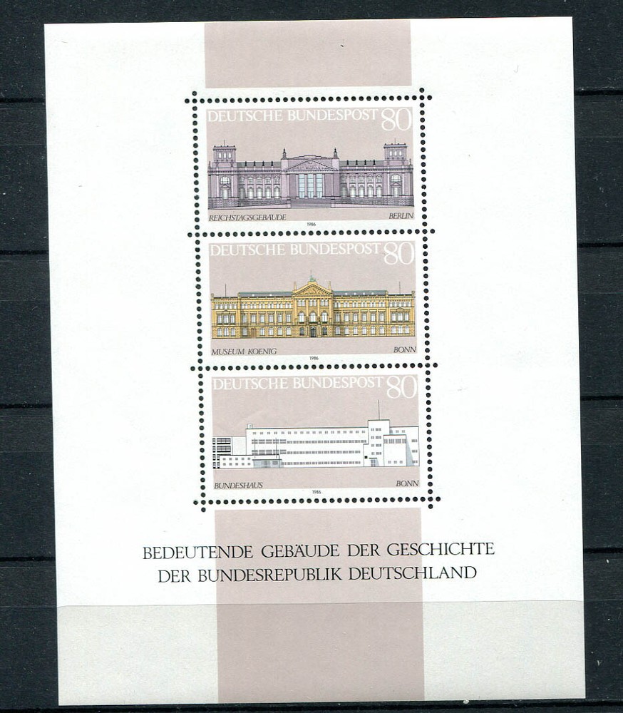 Germany – BRD : Great souvenir sheet from 1986 – historical buildings – mint NH
