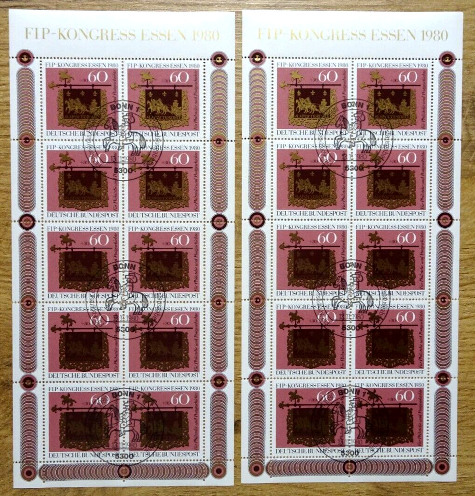 20 x miniature sheet KB 1065 stamp day 1980 FRG 1980