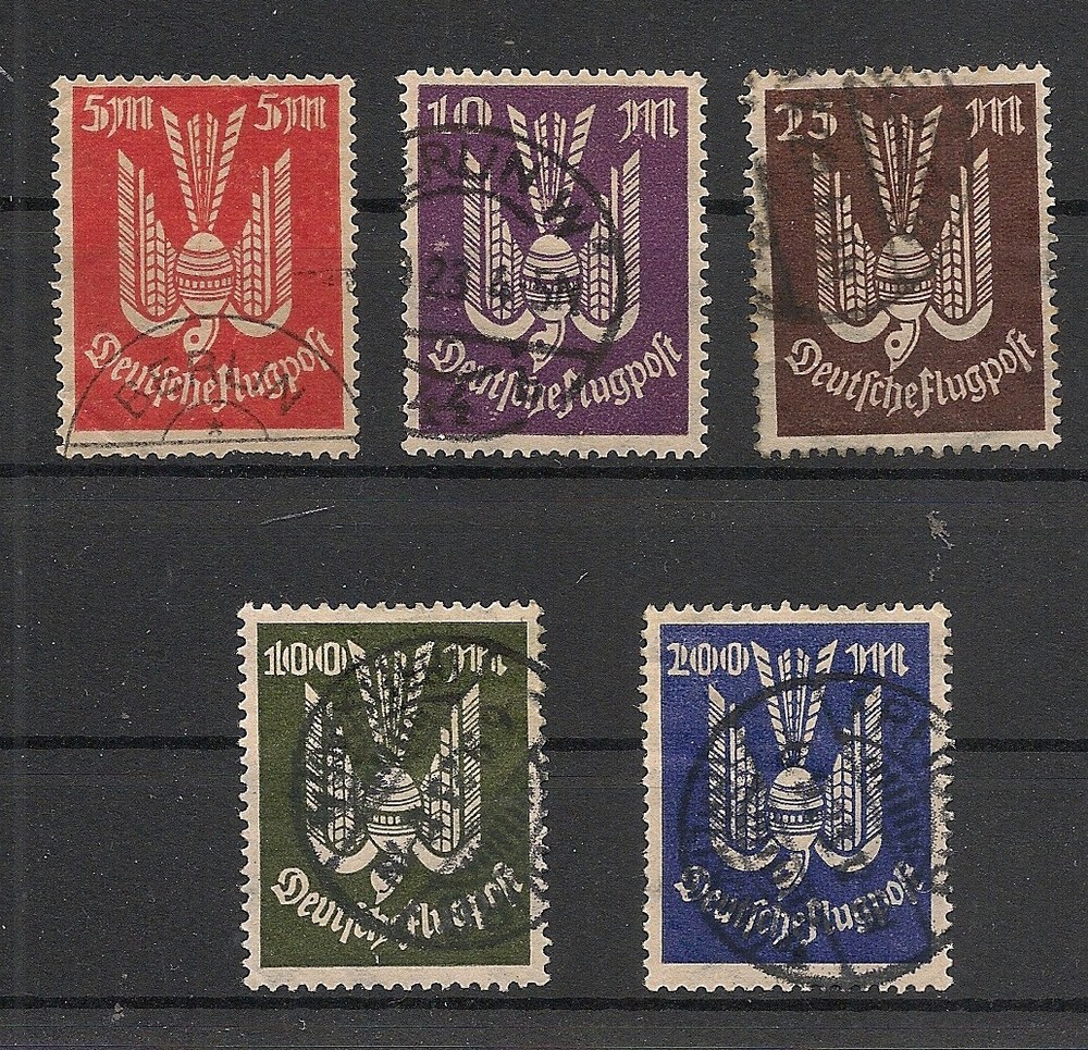 Germany 1923 Airmail Set Michel#263-267 Fine Used