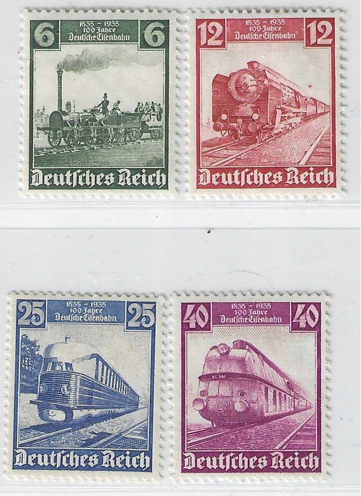 Germany 3rd Reich 1935 Mi# 580-583 MH German Railway Centenary *