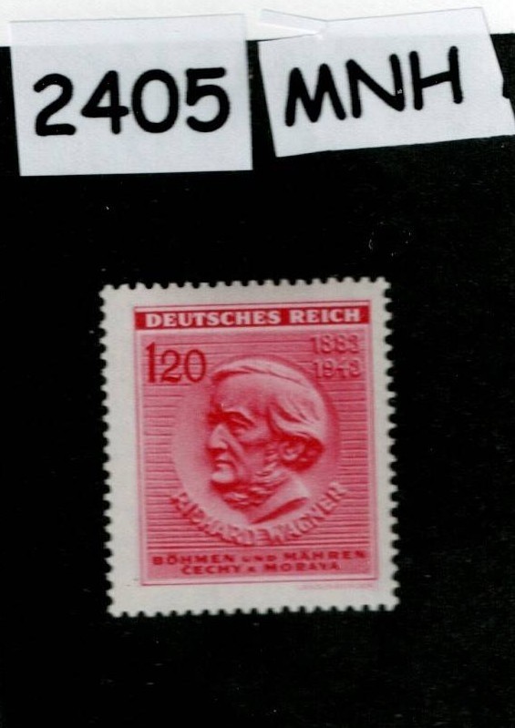 MNH stamp 1943 Sc 86 Richard Wagner WWII Germany Occupation of BaM #2405
