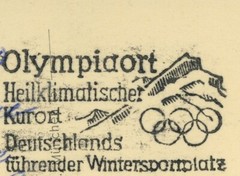 Germany Garmisch-Partenkirchen Winter Sport Olympic Venue 1951 Postal Card to US