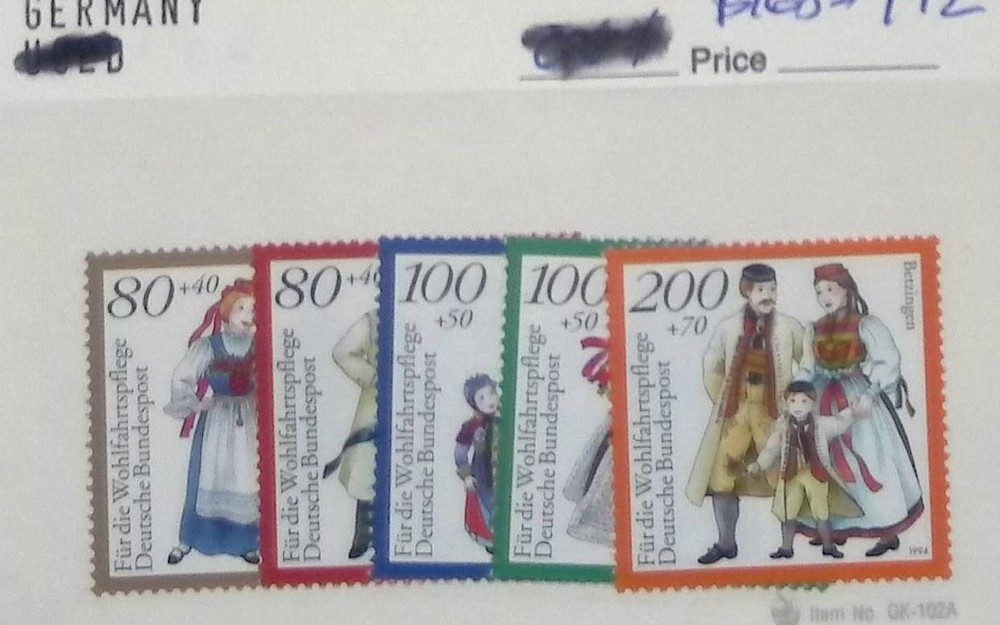 Germany Semi-Postal Stamps Bundespost Multi-Color Welfare 80+40 100+50