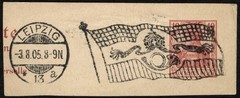 Germany 1905 Leipzig Imperial Flag Machine Cancel Postmark on 10pf Germania