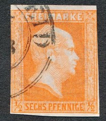 GERMAN STATES-PRUSSIA 2 USED, 6 Pf RED ORANGE