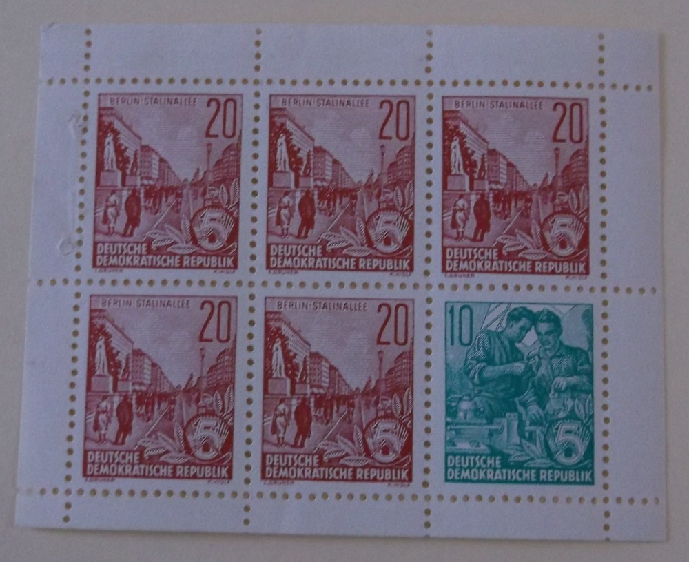 Germany East Stamp 333a Booklet Pane MNH Cat $4.00