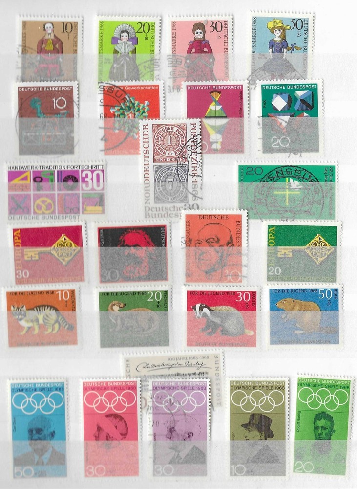 Germany Set 1968#251127 (M/U, see scan). 25 stamps. Many MNH.