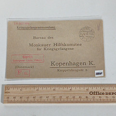 1916 Germany POW Camp Cover to Denmark WW 1 Moscow Aid Committee – EXCELLENT