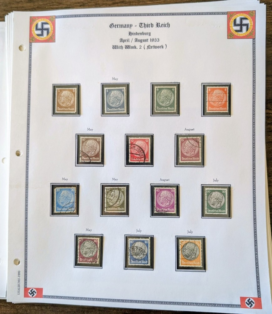Germany Third Reich Stamp Collection 1931-1940 Historical Events WWII Used