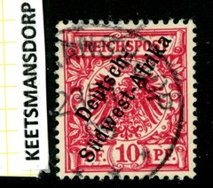 Germany 1897 SWA Southwest Africa 10pf Carmine First Issue Scott #3 VFU H127
