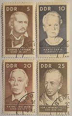 East Germany 1967, Famous People, 4 Unused Values, „CTO“, OG, Quick & FREE SHIP!