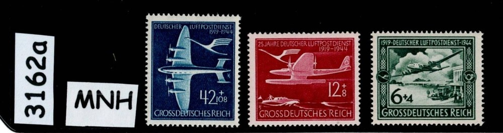 MNH Stamp set Third Reich Germany 1919-1944 25th Anniv Airmail service #3163a