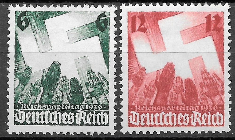 Germany Third Reich 1936 Mi# 632-633 Nuremberg Congress MH *