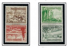 1937 Tete Beche Pairs -Sc# B107/B112,B109/B110 – MNH, Undisturbed OG – Fresh!