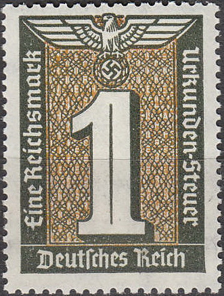 Stamp Germany Revenue WWII Fascism War Occupation KDF Urkunden 01 MNH