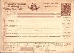 Italy 1890s Unused Parcel Card – J16685