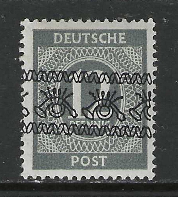 Germany 1948 Allied occup. 12 Pf. Numeral issue inverted band overprint mint*