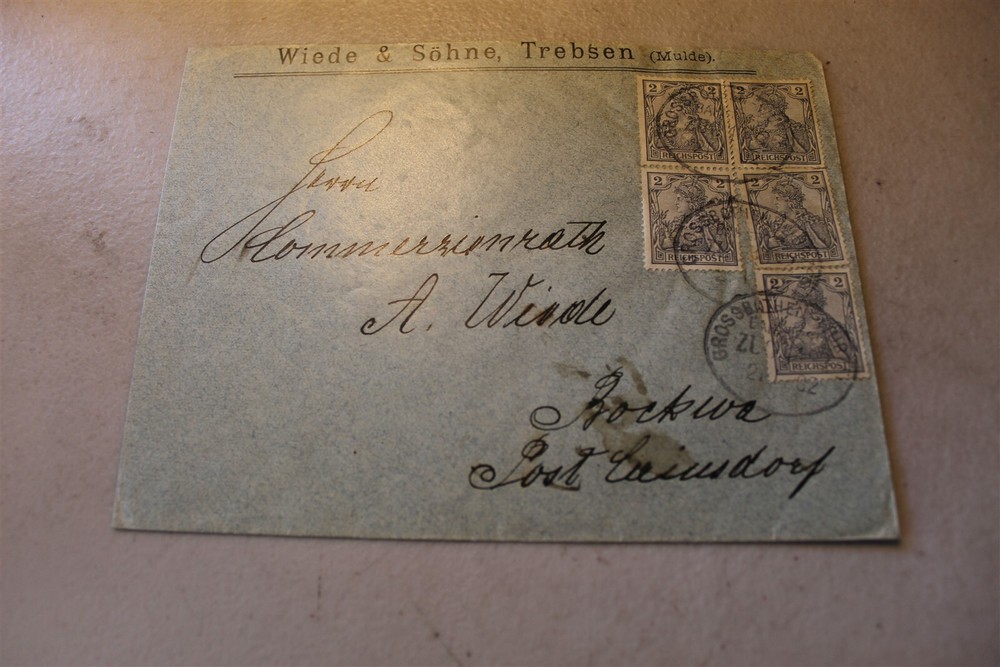 GERMANY BAHNPOST GROSSBOTHENWUBT – CAINSDORF / BOCKWA RECEIVING MARK 1902 #52