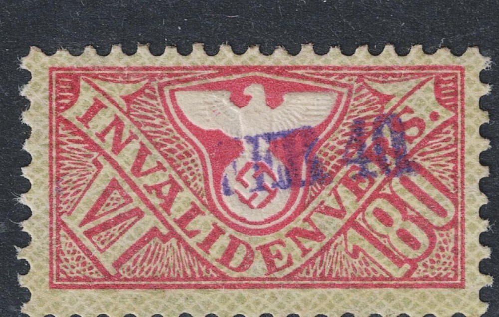 Germany WW2 Third Reich Wehrmacht Invalides Swastika Eagle stamp 1942 MNH GG