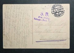 Germany 1917 Zeppelin Hall & Habsburg U-Boat Submarine Dresden Vintage Postcard