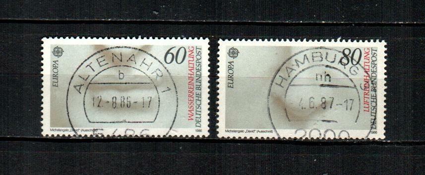 GERMANY Scott’s 1457-58 ( 2v ) Europa, Michelangelo’s David F/VF Used ( 1986 )