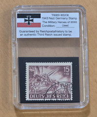WWII Nazi German Army w Flak Gun Third Reich 1943 Military War Heroes Stamp