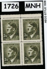 MNH stamp block Sc #75 Adolf Hitler 1942 WWII during German Occupation #1726