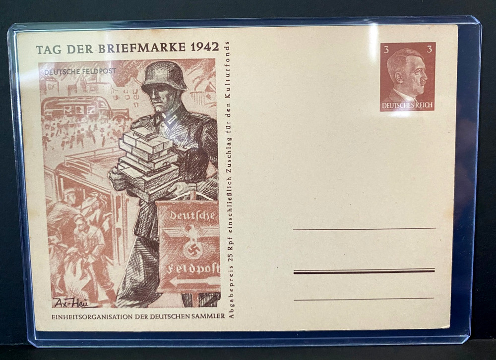 WWII Era Nazi Germany Third Reich 1942 “Tag Der Briefmarke” Postal Card