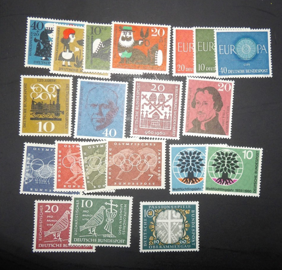 GERMANY 1960 COMMEMORATIVE SEMI-POSTAL STAMP YEAR SET/LOT OF 20 STAMPS MH