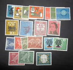 GERMANY 1960 COMMEMORATIVE SEMI-POSTAL STAMP YEAR SET/LOT OF 20 STAMPS MH