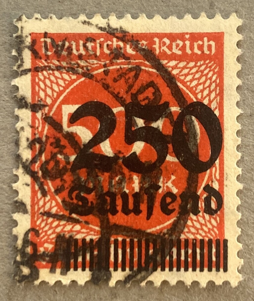 Germany 260 / 1923 250th m on 500m Red Orange Black Overprint, Used